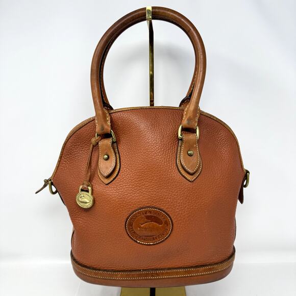 Dooney & Bourke Norfolk Bag Purse Brown Leather Double Handle VTG Durable - Picture 1 of 16
